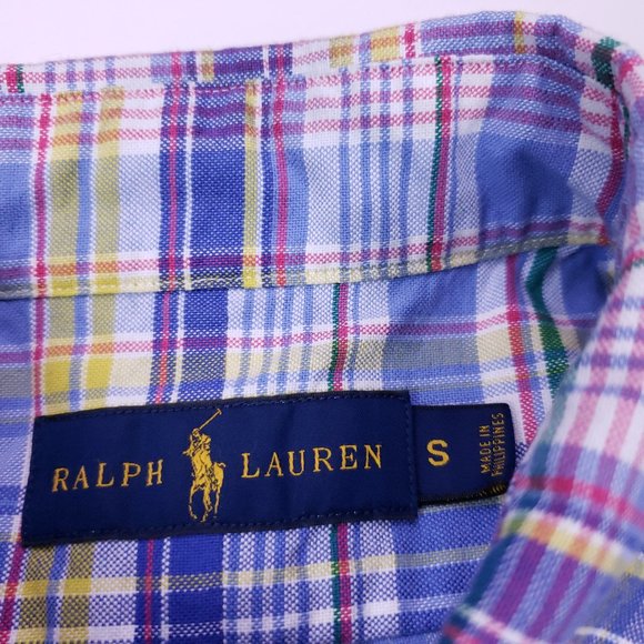 Ralph Lauren Small Shirt Multicolor Blue Checked M - Picture 4 of 12